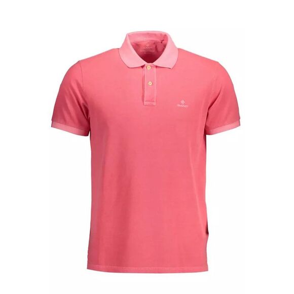 Gant Men Pure Cotton Pink Polo T-Shirt